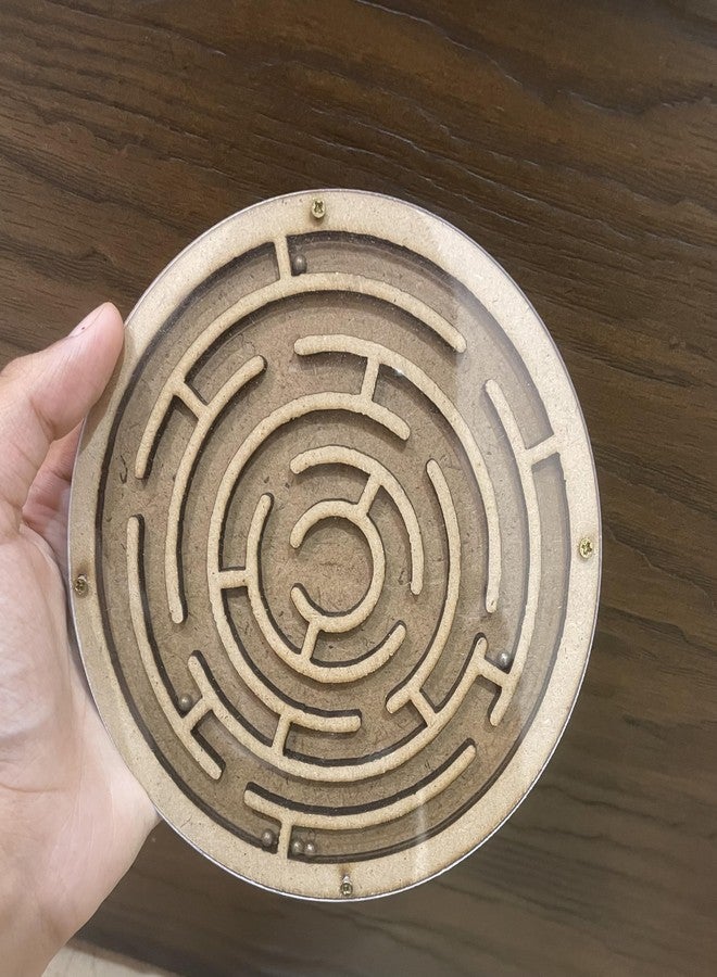 *MUKESH* Mukesh 6'' inches Wooden Labyrinth Maze Puzzle Toy| Perfect Indoor Board Game in a Maze Puzzle Toys- Mind Games, Brain Teaser for Growing Child & Young Adults | Premium Gift | 5+ yrs (BIS Approved) - Image 3